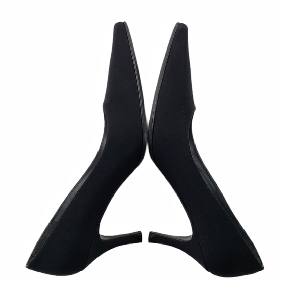 Vtg Stuart Weitzman 6 W Pointed Toe Fabric Pumps - Picture 5 of 9